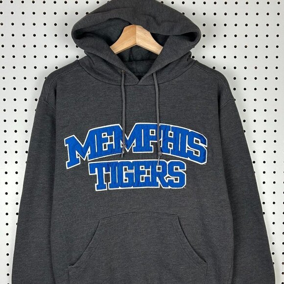 Vtg Memphis Tigers Hoodie Sweatshirt Size Small Jansport Gray Blue Y2K Stitched - Picture 2 of 6